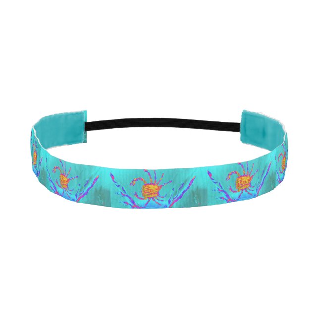 Cinta Para La Cabeza Cangrejos Guay de animales de mar turquesa (Anverso)