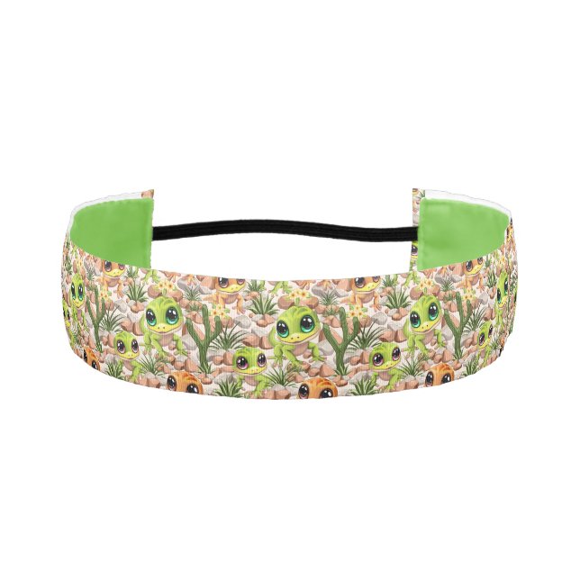 Cinta Para La Cabeza Caracteres de dibujos animados de Baby Geckos Cute (Anverso)