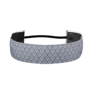 Cinta Para La Cabeza Carbón de la Marina Gris Blanca Marroquí Quatrefoi
