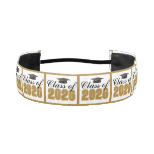 Cinta Para La Cabeza Chic oro negro graduación Clase de 2026