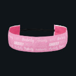 Cinta Para La Cabeza Chicas de tipografía de nombres rosados personaliz<br><div class="desc">Banda de cabeza del collage de nombres rosados para un chica decorado con nueve tipos de letra diferentes que escriben su nombre en blanco. Un personalizado lindo con una tipografía divertida en blanco.</div>