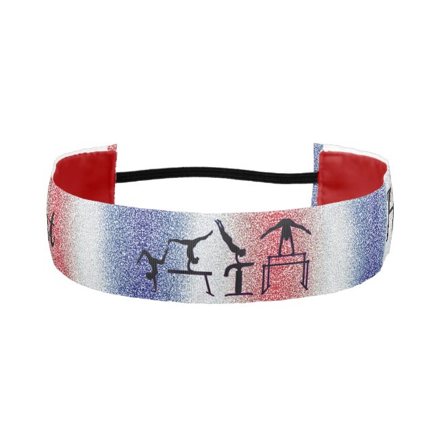 Cinta Para La Cabeza Chicas Gimnast Patriótico Cabeza con su nombre! (Anverso)