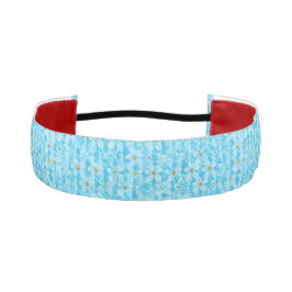 Cinta Para La Cabeza Cielo Suave Azul y Blanco Patrón Floral Ditsy Acua