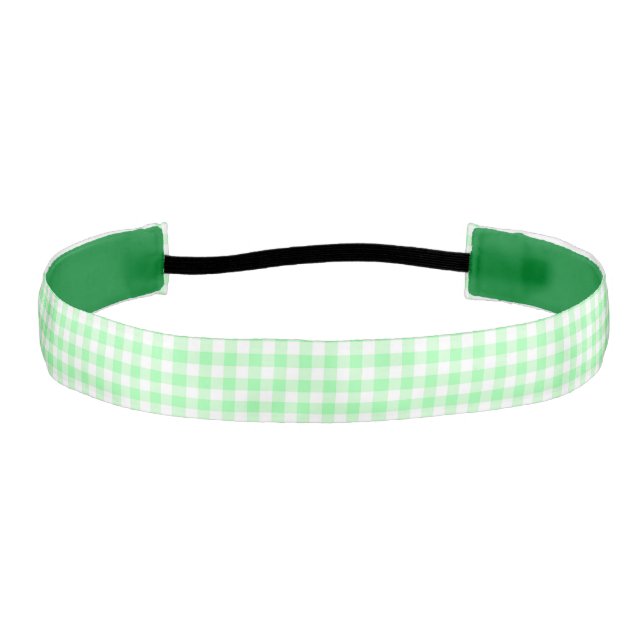 Cinta Para La Cabeza Cintillo de cuadros verde claro (Anverso)