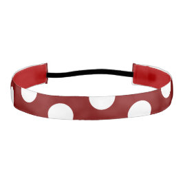 Cinta Para La Cabeza Cinturón Deportivo Rojo Profundo con Lunares Blanc