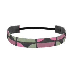 Cinta Para La Cabeza Círculos retro/medio siglo rosa y verde
