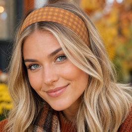 Cinta Para La Cabeza Clásico Calabaza Otoño Gingham Cuadros