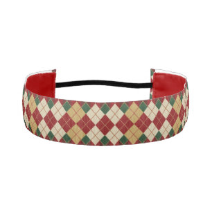 Cinta Para La Cabeza Clásico, patrón argyle de Navidad/invierno