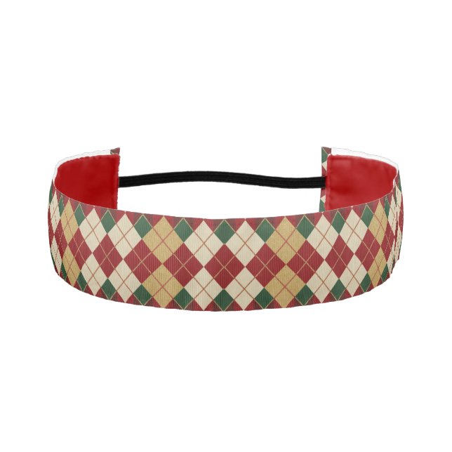 Cinta Para La Cabeza Clásico, patrón argyle de Navidad/invierno (Anverso)