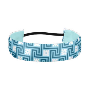 Cinta Para La Cabeza Clave griega decorativa, azul cielo y marina