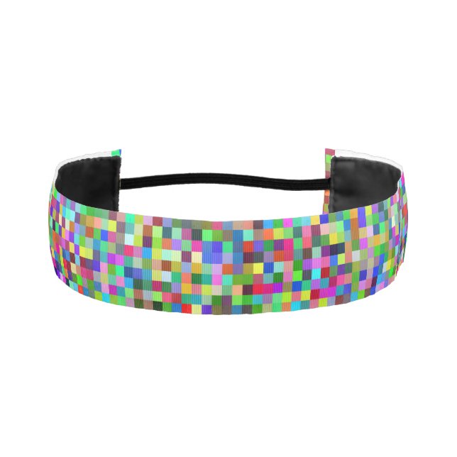 Cinta Para La Cabeza Colorful Pixel Squares Background Pattern (Anverso)