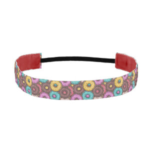 Cinta Para La Cabeza Coloridos Donuts de acuarela con patrón de salpica
