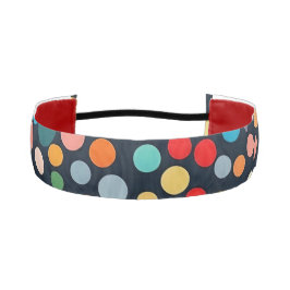 Cinta Para La Cabeza Coloridos puntos de polka en un fondo oscuro