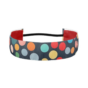 Cinta Para La Cabeza Coloridos puntos de polka en un fondo oscuro