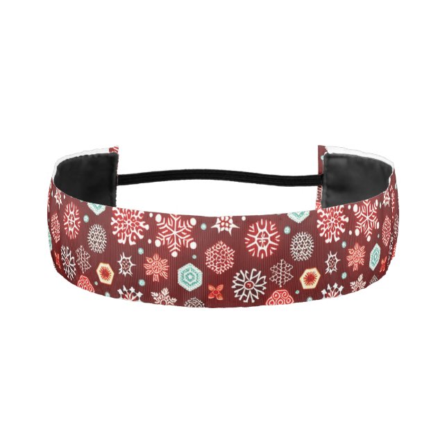 Cinta Para La Cabeza Copos de nieve en Borgoña (Anverso)
