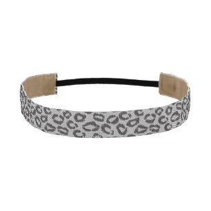 Cinta Para La Cabeza Cordón neto negro con el modelo del leopardo en