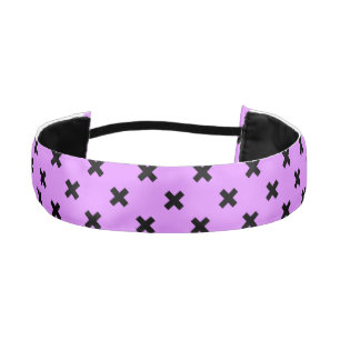 Cinta Para La Cabeza Costillas cruzadas negras sobre lilac