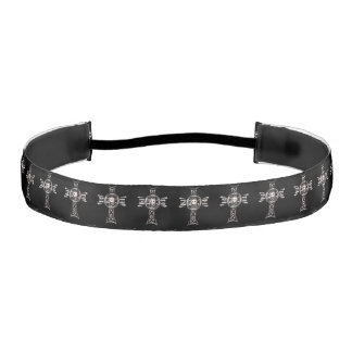Cinta Para La Cabeza Cruz Celta y Calavera (Plata)