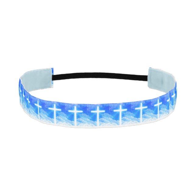 Cinta Para La Cabeza Cruz del cristiano ligero del personalizable del (Anverso)