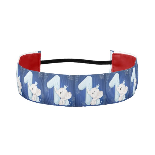 Cinta Para La Cabeza Cute Baby Elephant First Birthday (Anverso)