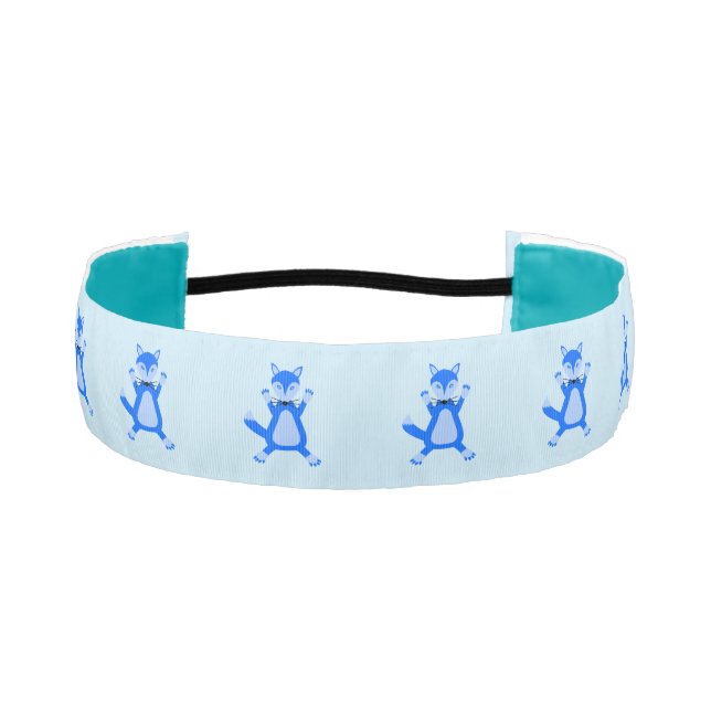 Cinta Para La Cabeza Cute Blue Baby Boy Fox Pattered (Anverso)