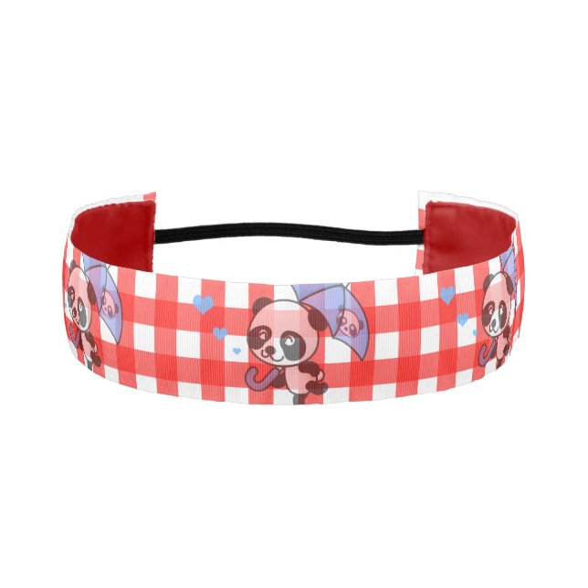 Cinta Para La Cabeza Cute Red Gingham Check (Anverso)