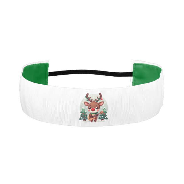 Cinta Para La Cabeza Cute Whimsical Reindeer with guitar (Anverso)