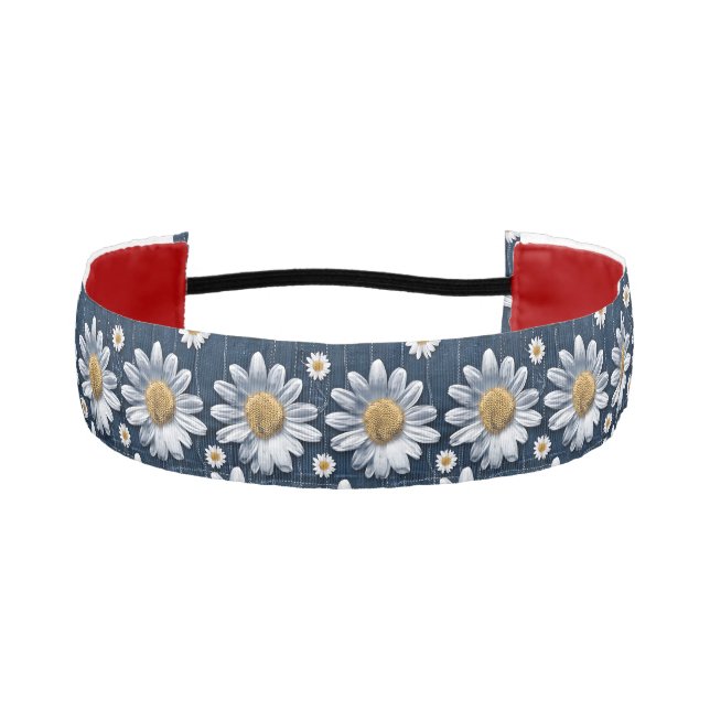 Cinta Para La Cabeza Daisies on Denim (Anverso)