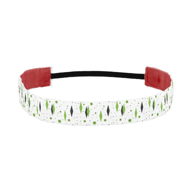 Cinta Para La Cabeza Diamantes verdes retro y Starbursts Headband (Anverso)