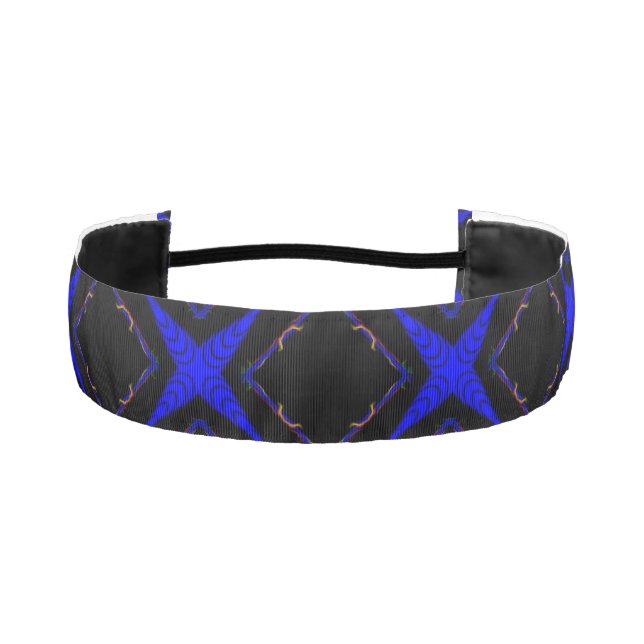 Cinta Para La Cabeza Diamond-shaped Pattern, Blue and Black, (Anverso)