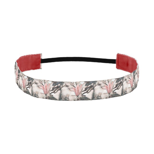 Cinta Para La Cabeza Dibujo de una rama de magnolia rosa (Anverso)