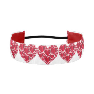 Cinta Para La Cabeza Diseño de encaje de corazones rojos