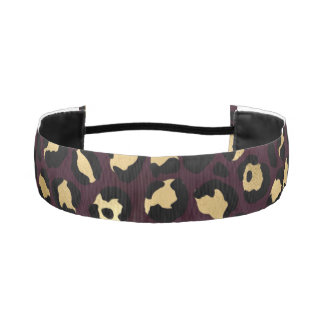 Cinta Para La Cabeza Diseño de la serie Leopardo Burgundy y Gold 8