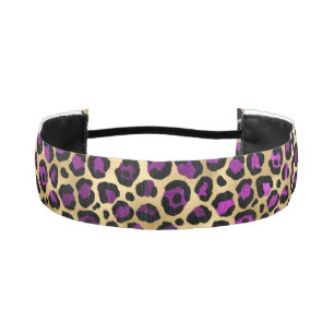 Cinta Para La Cabeza Diseño de la serie Leopardo púrpura y dorado 4