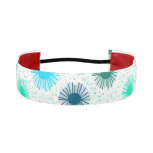 Cinta Para La Cabeza Diseño de Sunburst de medio siglo en tonos azules
