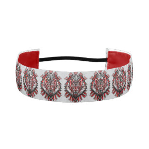 Cinta Para La Cabeza Diseño Totémico Tribal Haida de Lobo