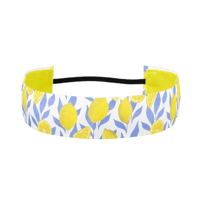 Cinta Para La Cabeza Elegant French Country Lemon Blue Botanical (Anverso)