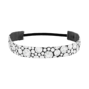 Cinta Para La Cabeza Elegante Diamante Gemas Gris Blanco Gris Cabello N