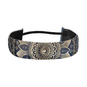 Cinta Para La Cabeza Elegante diseño de galaxia azul Mandala dorada