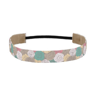 Cinta Para La Cabeza Estampado de flores elegante. Floral brillante
