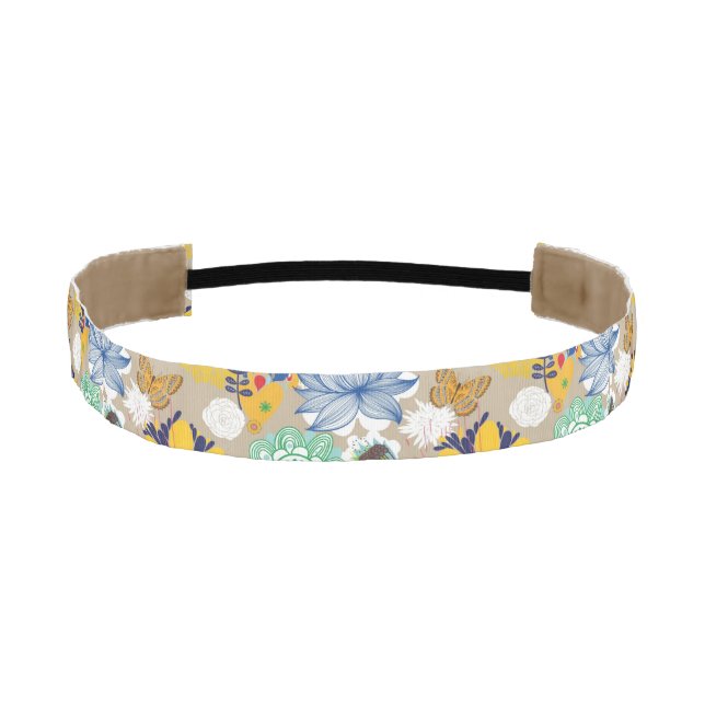 Cinta Para La Cabeza Estampado de flores en el estilo retro 3 (Anverso)