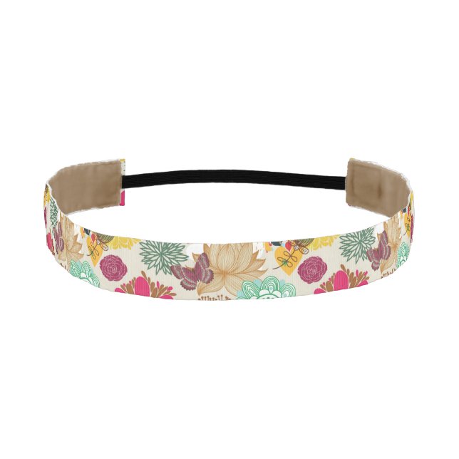 Cinta Para La Cabeza Estampado de flores en estilo retro (Anverso)