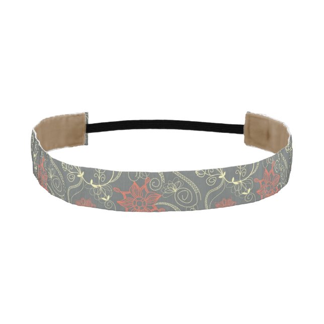Cinta Para La Cabeza Estampado de flores retro 2 (Anverso)