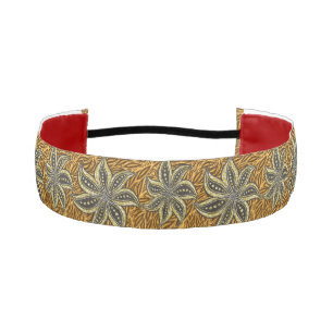 Cinta Para La Cabeza Estilo de Batik Floral Resumen Africano