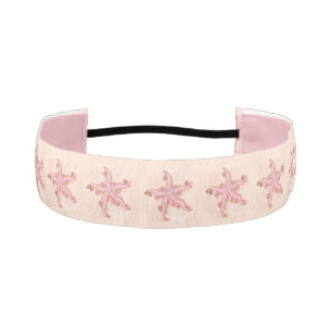 Cinta Para La Cabeza Estrellas de mar y coral patrón pastel rosa