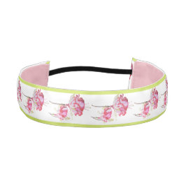 Cinta Para La Cabeza Exóticas Fuchsias en la cabeza