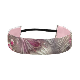 Cinta Para La Cabeza Fans de rosa y plateado Art Nouveau