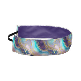 Cinta Para La Cabeza Faux Gold con piedra Óptica Verde azulada y púrpur