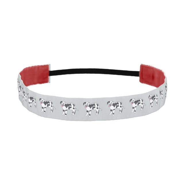 Cinta Para La Cabeza Felices Perros Blancos Negros (Anverso)