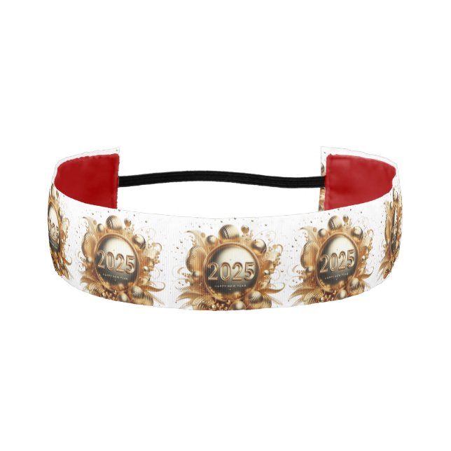 Cinta Para La Cabeza Feliz regalo de año nuevo 2025 rojo (Anverso)